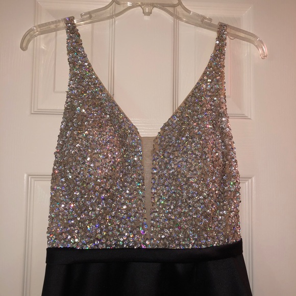 Black prom dress with sequin top - Picture 1 of 2